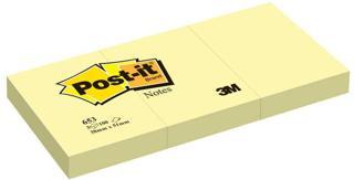 Post-İt Yapışkanlı Not Kağıdı 3 Blok 100 Yaprak 38X51Mm Sarı 653 (4 Koçan)