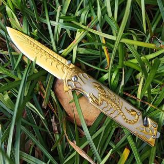 Cakistore Sibirya Company S2076 Gold Akrep İşlemeli Kurtarma Kamp Çakısı