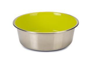 Beeztees Köpek Mama Su Kabı, Paslanmaz Çelik, İçi Sarı, 20cm, 1,9L