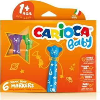 Yerli Carioca 42815 Teddy Jumbo Yıkanabilir Keçeli Boya Kalemi Bebek 6 Lı
