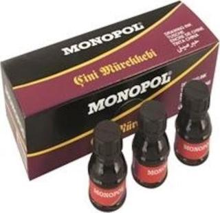 Monopol 1104 Çini Mürekkebi Cam Şişede Kırmızı (12 Li Paket)