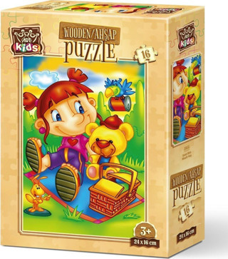 Art Puzzle 16 Parça Ahşap Puzzle Misafir Kuş 5855