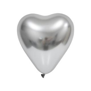 Balonevi Balon 12" Krom Kalp Silver (50 Li Paket)