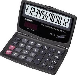 Casio 12 Hane Cep Tipi Kapaklı Hesap Makinesi SX-220