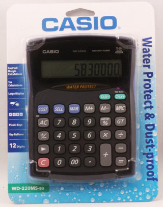 Casio 12 Hane Suya - Toza Dayanıklı Masa Üstü Hesap Makinesi Wd-220Ms-Bu