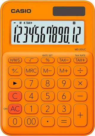 Casio 12 Hane Turuncu Masa Üstü Hesap Makinesi MS-20Uc-Rg