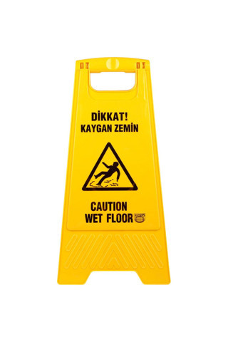 İş Güvenliği Dikkat Islak Kaygan Zemin Uyarı Ve Yönlendirme Levhası Tabelası -sarı-33x63 Cm-kaliteli