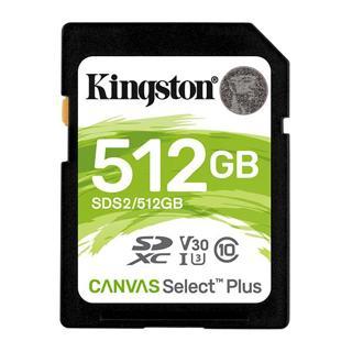 Kingston Sds2 512Gb Sdxc Canvas Select Plus 100R C10 Uhs-İ U3 V30 Sd Hafıza Kartı