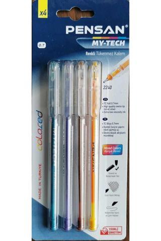 Pensan Tükenmez Kalem 0,7 Mm My-Tech Karışık Renk PE02240 (4 Lü Blister Paket)