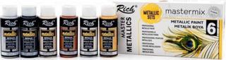 Rich Mastermix Metalik Akrilik Boya Seti 6 Renk 60Cc AKR-060-14295