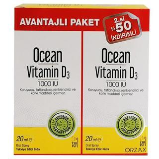 Orzax Ocean Vitamin D3 1000 Iu Sprey 2'li set