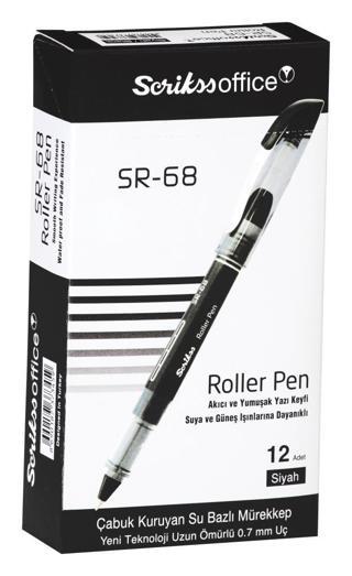 Scrikss Roller Kalem Office Bilye Uç 0.7 Mm Siyah (12 Li Paket) SR-68