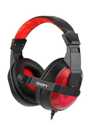 Snopy Sn-633 X-Bloom Siyah-Kırmızı Kulak Üstü Gaming Oyuncu Mikrofonlu Kulaklık
