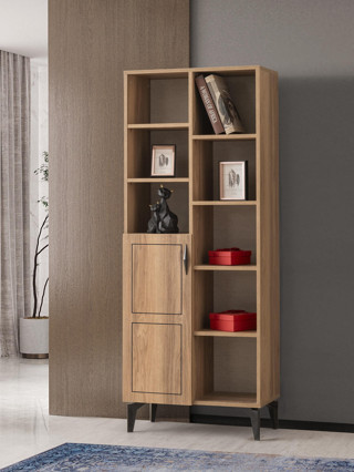 Hazar Raflı Kapaklı Kitaplık 70x37x180cm