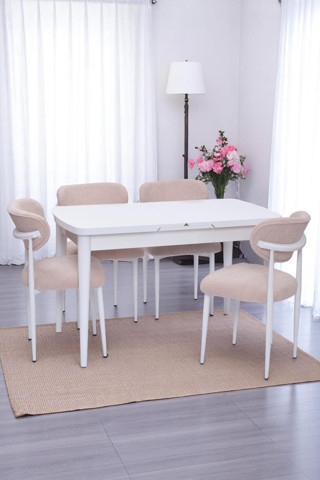 Nehir Polo Lak Panel Açılır Mutfak Masa Takımı 75x130cm