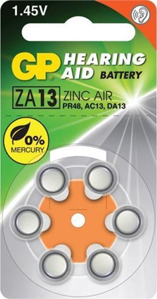 GP 1.4V Düğme Kulaklık Pili 6 Lı Paket Za13