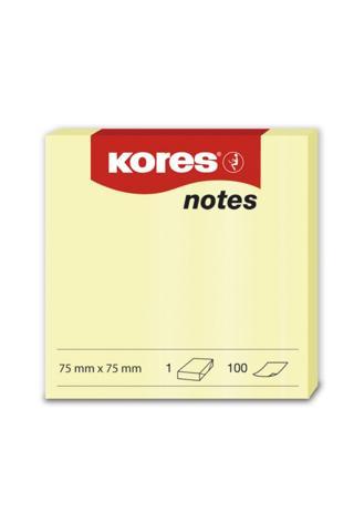 Kores Yapışkanlı Not Kağıdı Sarı 75X75Mm 100 Sayfa (12 Li Paket)