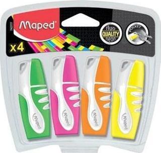 Maped Fosforlu Kalem (İşaret Kalemi) Mini 4 Lü Karışık Renk Blister 3154147427774