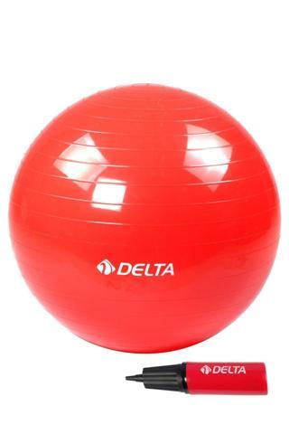 Delta 55 cm Kırmızı Deluxe Pilates Topu Ve Çift Yönlü Pompa Seti