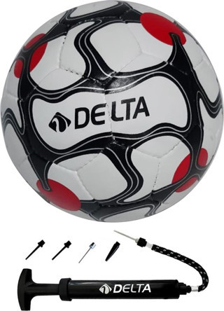 Delta Vega El Dikişli 4 Numara Dura-Strong Futbol Topu + Çok Fonksiyonlu Top Pompası İkili Set