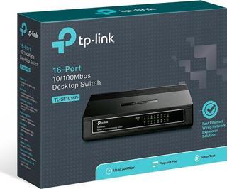 TP-Link 16 Port 10-100 Mbps Switch Plastik Kasa Tl-Sf1016D