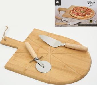 Vitale 3'lü Bambu Pizza Kesme Tahtası 43x30 Cm