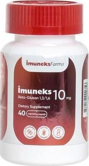 Imuneks Farma 10 mg Beta Glukan İçeren Takviye Edici Gıda 40 Kapsül