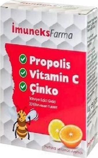 İmuneks Propolis , Vitamin C ve Çinko 20 Tablet