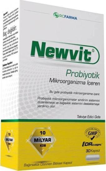 Newvit Probiyotik Mikroorganizma İçeren Takviye Edici Gıda 30 Kapsül