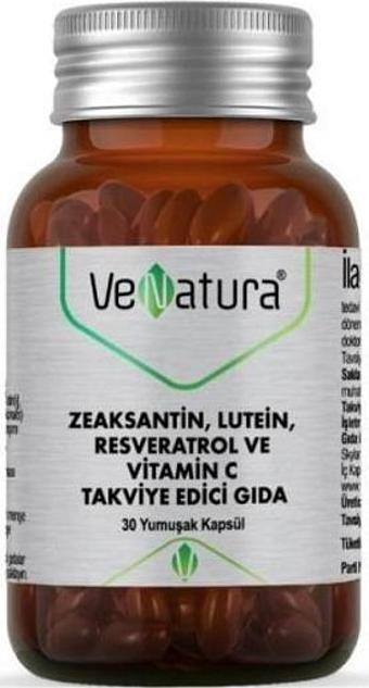 Venatura Zeaksantin Lutein Resveratrol Vitamin C 30 Yumuşak Kapsül