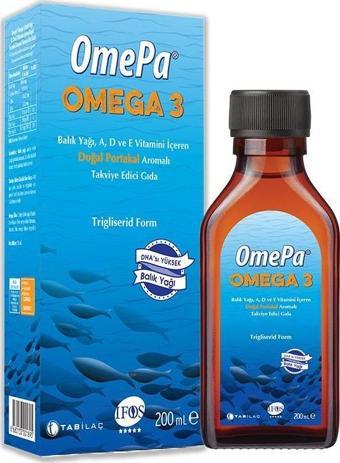 Omepa Omega 3 Doğal Portakal Aromalı 200 ml