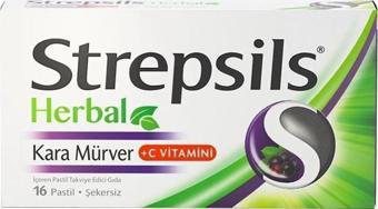 Strepsils Herbal Kara Mürver +C Vitamini İçeren Takviye Edici Gıda 16 Pastil