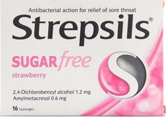 Strepsils Pastil Şekersiz Çilekli 16 Pastil