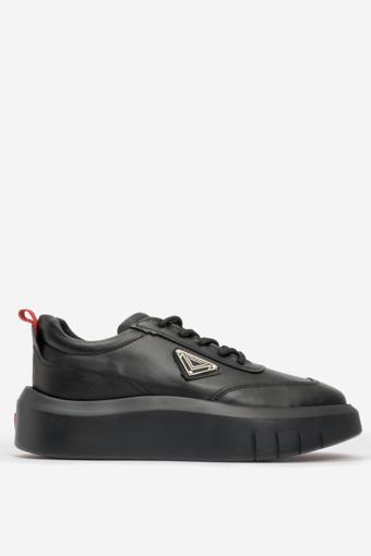 MARCOMEN Erkek Kalın Taban Bağcıklı Sneaker Gerçek Deri 19551 SİYAH