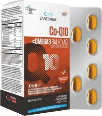 Zade Vital Co-Q10 Omega3 Balık Yağı İçeren Takviye Edici Gıda 30 Kapsül