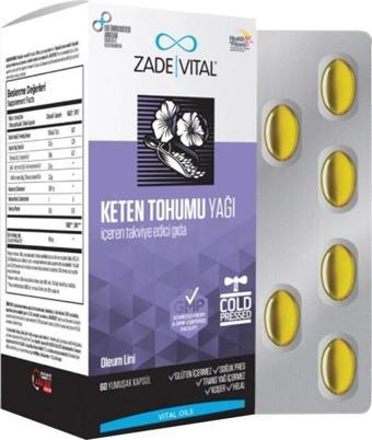 Zade Vital Keten Tohumu Yağı İçeren Takviye Edici Gıda 60 Kapsül