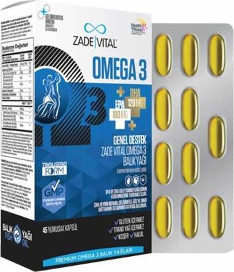 Zade Vital Premium Omega 3 Balık Yağı Genel Destek 45 Kapsül