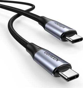 Ugreen Type-C to Type-C USB 3.1 Gen2 5A 100W Thunderbolt 3 Data ve Şarj Kablosu 1 Metre