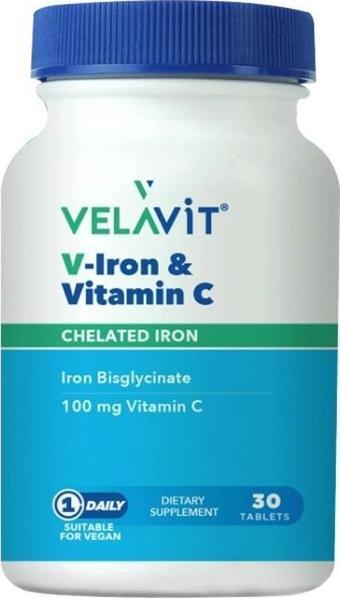 Velavit V-İron & Vitamin C İçeren Takviye Edici Gıda