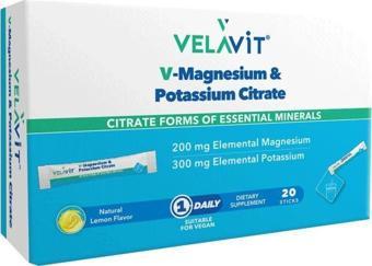 Velavit V-Magnesium Potassium Citrate Takviye Edici Gıda 20 Saşe