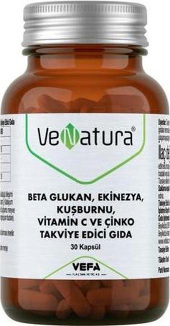 Venatura Beta grlukan, Ekinezya, Kuşburnu, Vitamin C Ve Çinko 30 Kapsül