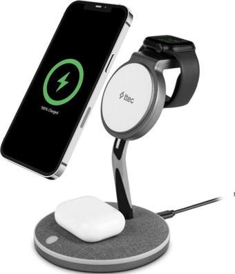 Ttec 2KS20 AirCharger Trio M MagSafe Uyumlu 3’ü 1 Arada iPhone + Apple Watch + AirPods Kablosuz Hızlı Şarj Standı