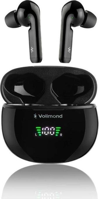 Vollmond VL101pro Bluetooth 5.3 IPX6 Level Suya ve Tere Dayanıklı Tasarım Şarj Göstergeli TWS Kablos