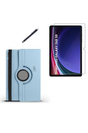 20068310 Samsung Galaxy Tab S9 Sm-X710 Kılıf Birebir Uyumlu Dönebilen Kılıf + Ekran Koruyucu + Kalem