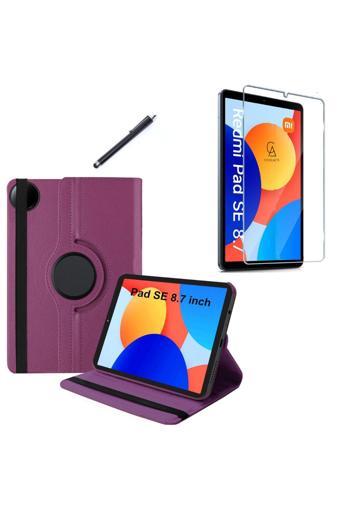 20068310 Xiaomi Redmi Pad Se 8.7 Inç Uyumlu 360° Dönebilen Standlı Tablet Kılıfı Ekran Koruyucu Ve Kalem Seti