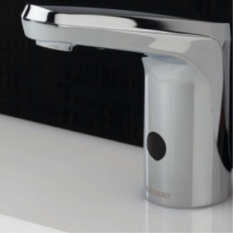Geberit 116.134.21.1 Type 80 Fotoselli Lavabo Bataryası Çift Su Girişli, Krom, Elektrikli