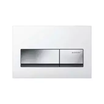 Geberit Alpha50 115.060.11.1 Kumanda Paneli, Çift Basmalı,  Beyaz, Krom Butonlu