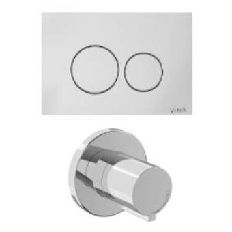 VitrA Origin, 800-2033 Kumanda Paneli ve Stop Valf Seti, Parlak Krom (740-2480, A41461GR)