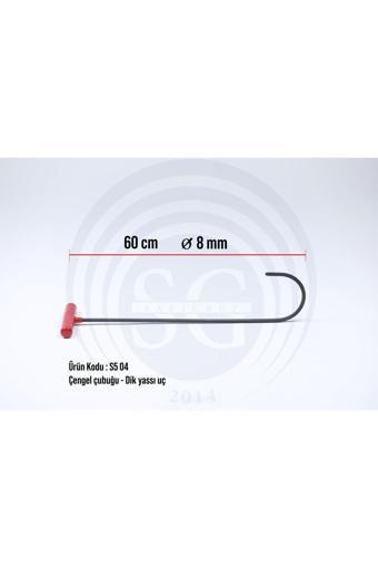 Safi 60 Cm 8 Mm Çap Dik Yassı Uç Çengel Boyasız Göçük Düzeltme Çubuğu, Pdr Çubuk - S5-04