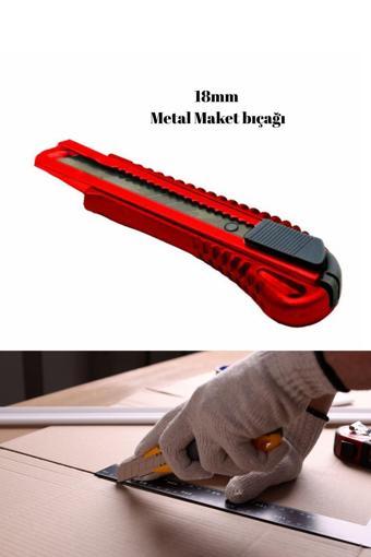 Doori Metal Maket Bıçağı Sağlam Metal Aksamlı Falçata Bıçağı Büyük Boy 18Mm Bıçak